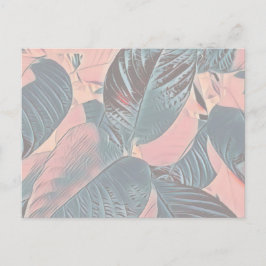 Tarjeta postal de hojas botánicas rosadas (Persona