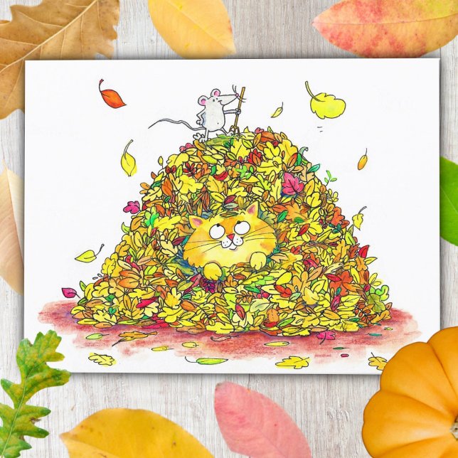 Tarjeta postal de hojas de otoño (Subido por el creador)