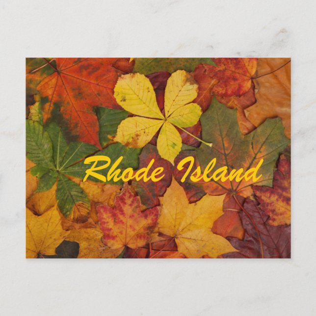 Tarjeta Postal de Hojas de Otoño de Rhode Island (Anverso)
