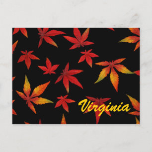 Tarjeta Postal de Hojas de Otoño de Virginia