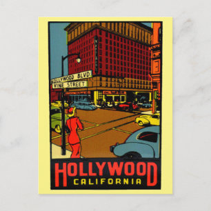Tarjeta postal de Hollywood California