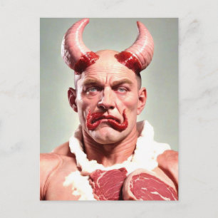 Tarjeta postal de Hombre de Carne de Caballo Raro