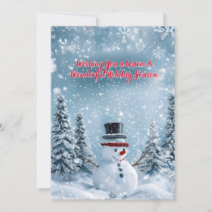 Tarjeta Postal de Hombre de Nieve de Invierno Mági