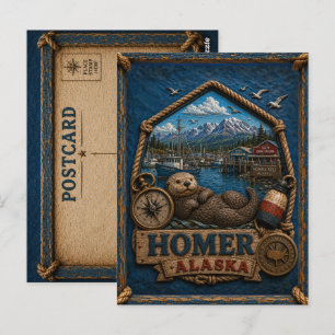 Tarjeta postal de Homer Alaska Vintage Travel