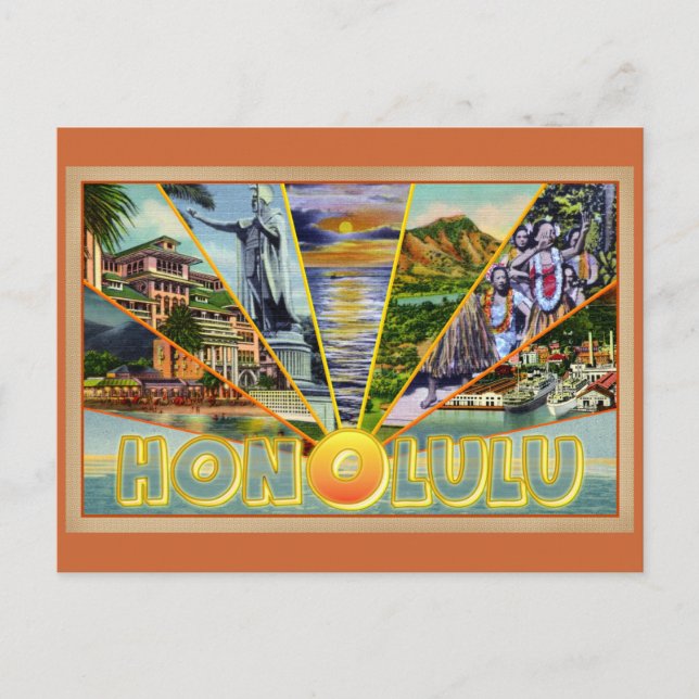 Tarjeta postal de Honolulu Hawaii (Anverso)