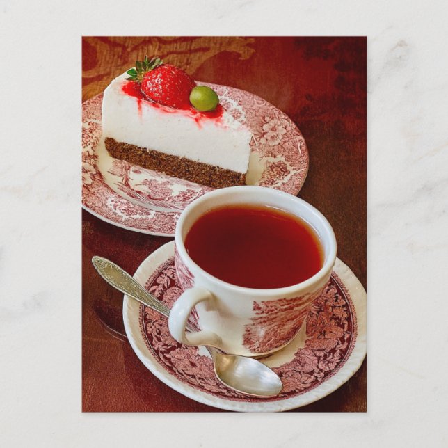 Tarjeta Postal de Hora del Té Elegante (Anverso)