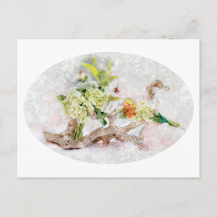 Tarjeta postal de Hortensias Bella Acuarela