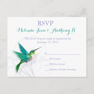 Tarjeta postal de Hummingbird Swirl RSVP