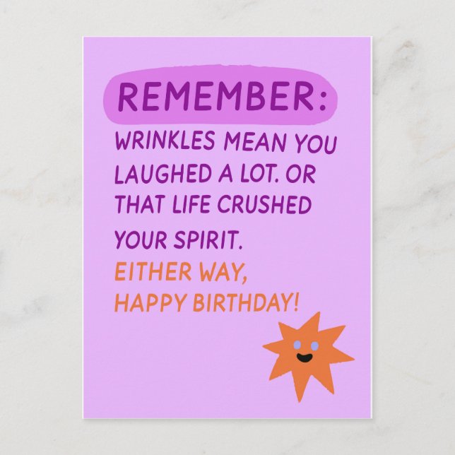 Tarjeta postal de humor de cumpleaños divertida pa (Anverso)