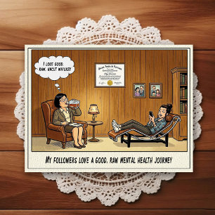 Tarjeta postal de humor de dibujos animados de la