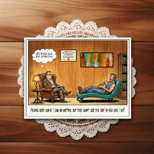 Tarjeta postal de humor de dibujos animados de la