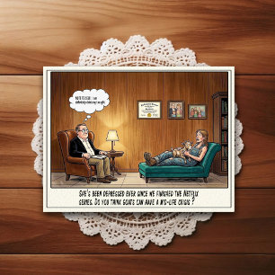 Tarjeta postal de humor de dibujos animados de la
