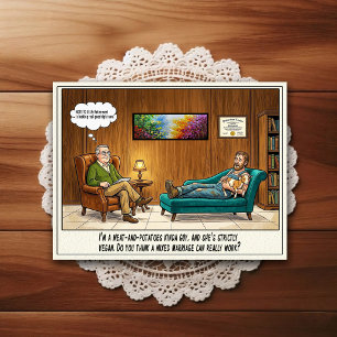 Tarjeta postal de humor de dibujos animados de la