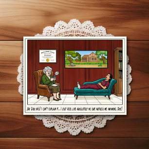 Tarjeta postal de humor de dibujos animados de la