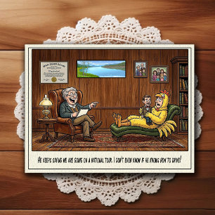 Tarjeta postal de humor de dibujos animados de la