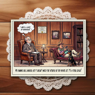 Tarjeta postal de humor de dibujos animados de la
