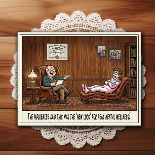 Tarjeta postal de humor de dibujos animados de la 