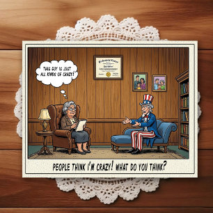 Tarjeta postal de humor de dibujos animados de la
