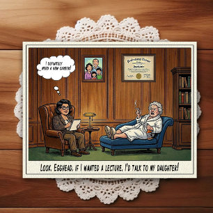 Tarjeta postal de humor de dibujos animados de la