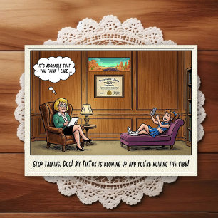 Tarjeta postal de humor de dibujos animados de la