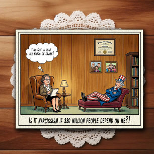 Tarjeta postal de humor de dibujos animados de la