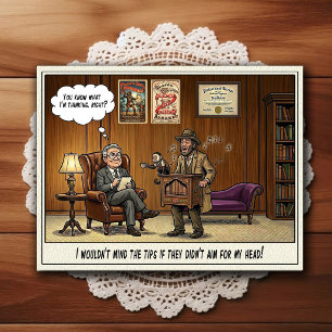 Tarjeta postal de humor de dibujos animados de la 