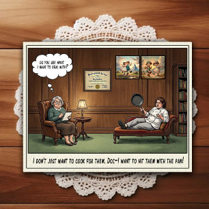 Tarjeta postal de humor de dibujos animados de la