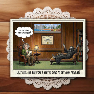 Tarjeta postal de humor de dibujos animados de la 