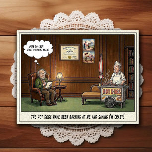 Tarjeta postal de humor de dibujos animados de la