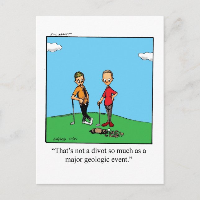Tarjeta postal de humor de golf divertido (Anverso)