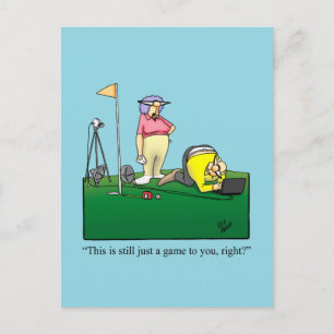 Tarjeta postal de humor de golf divertido