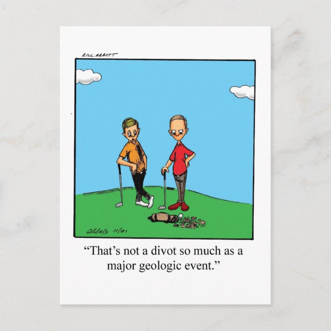 Tarjeta postal de humor de golf divertido (Anverso)