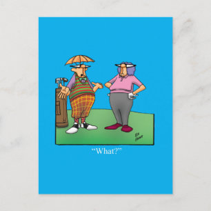 Tarjeta postal de humor de golf divertido