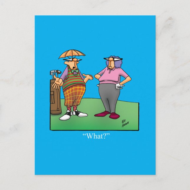 Tarjeta postal de humor de golf divertido (Anverso)