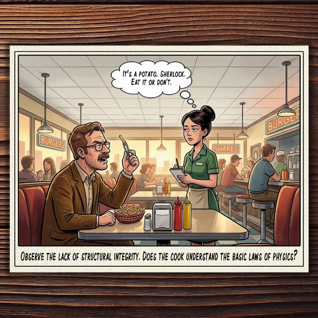 Tarjeta postal de humor de restaurante vida de cam (Subido por el creador)