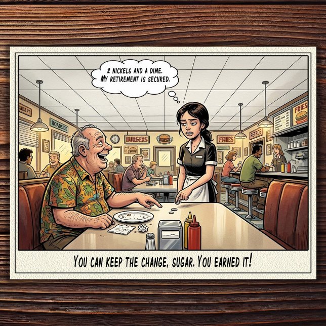 Tarjeta postal de humor de restaurante vida de cam (Subido por el creador)