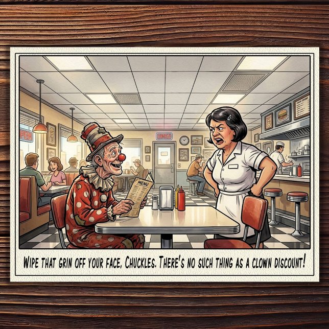 Tarjeta postal de humor de restaurante vida de cam (Subido por el creador)