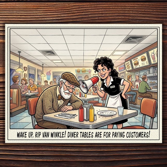Tarjeta postal de humor de restaurante vida de cam (Subido por el creador)