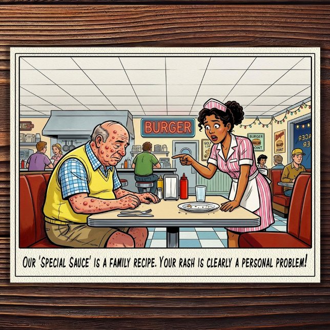 Tarjeta postal de humor de restaurante vida de cam (Subido por el creador)