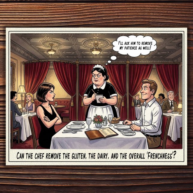 Tarjeta postal de humor de restaurante vida de cam (Subido por el creador)