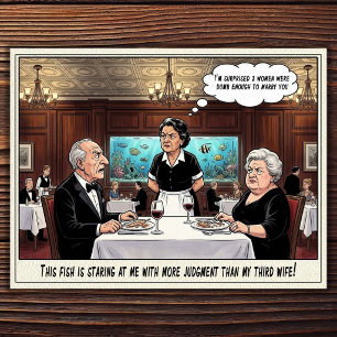 Tarjeta postal de humor de restaurante vida de cam