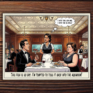 Tarjeta postal de humor de restaurante vida de cam
