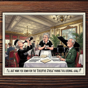 Tarjeta postal de humor de restaurante vida de cam