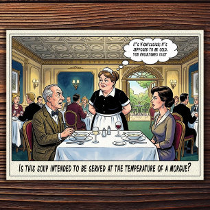 Tarjeta postal de humor de restaurante vida de cam