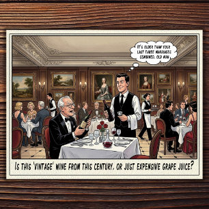 Tarjeta postal de humor de restaurante vida de cam