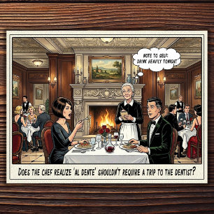 Tarjeta postal de humor de restaurante vida de cam