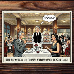 Tarjeta postal de humor de restaurante vida de cam