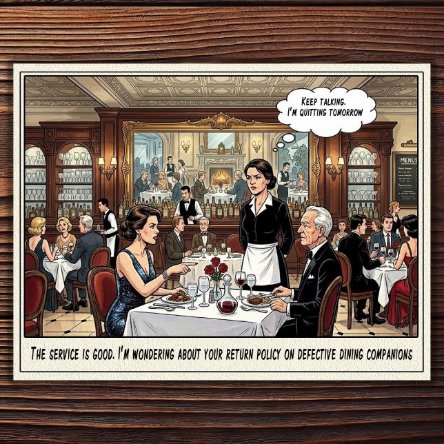 Tarjeta postal de humor de restaurante vida de cam (Subido por el creador)