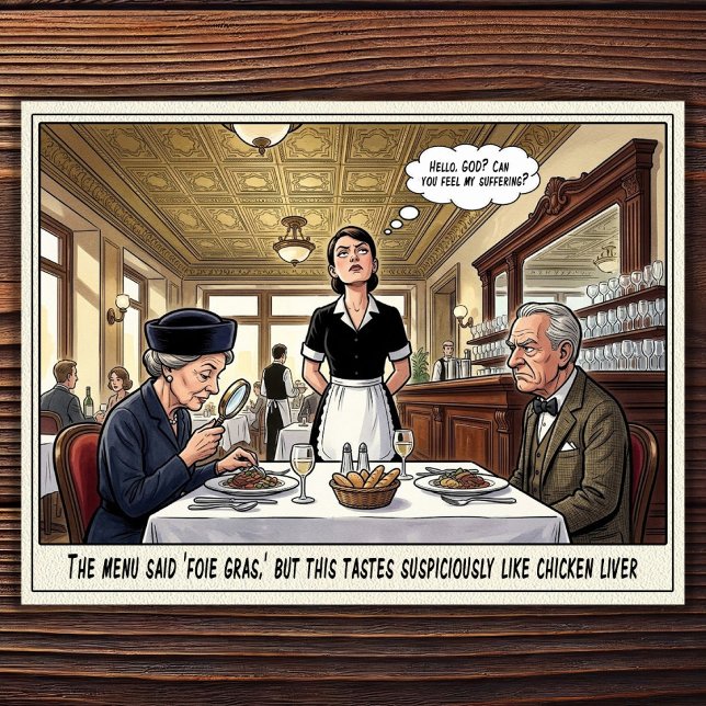 Tarjeta postal de humor de restaurante vida de cam (Subido por el creador)