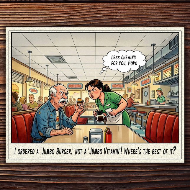 Tarjeta postal de humor de restaurante vida divert (Subido por el creador)